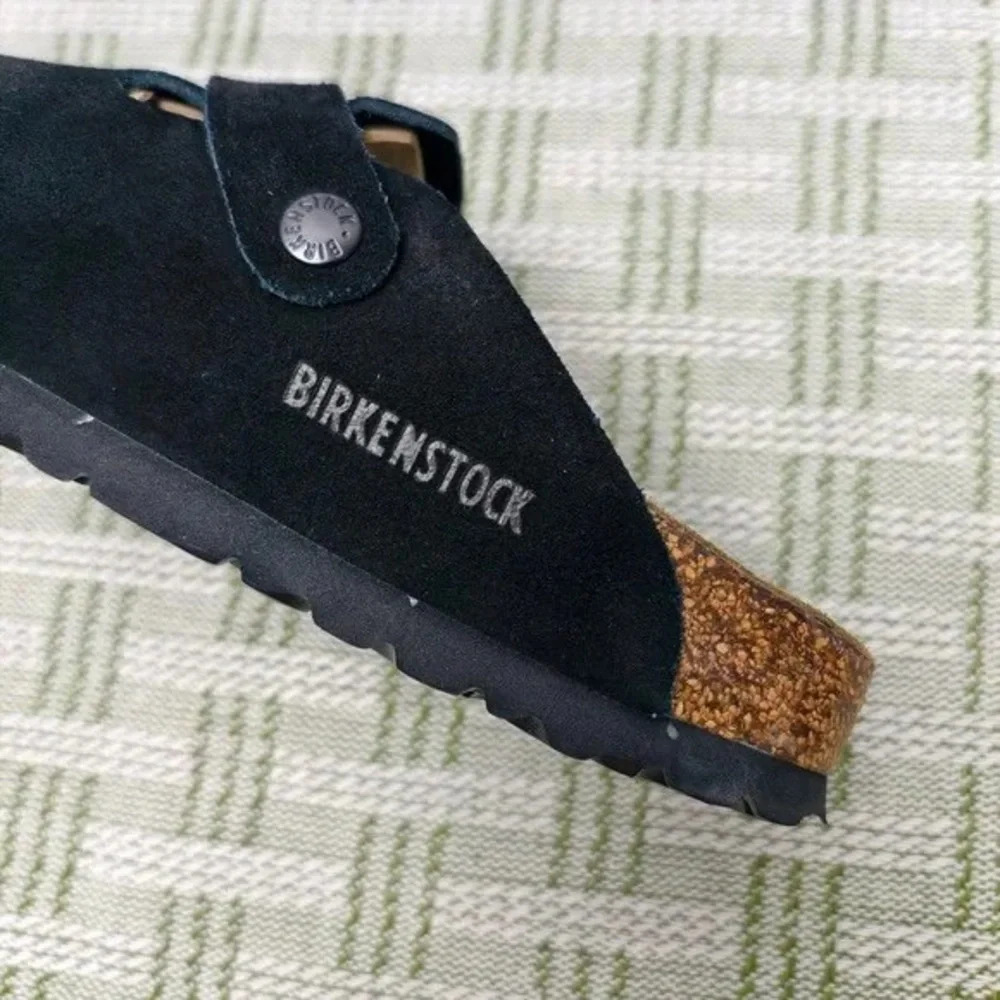 🎁Women's Birkenstock Boston Clogs - Black Suede, Narrow Fit